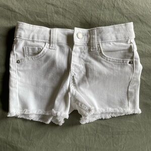 [Cat and Jack] White Frayed Hem Denim Shorts - Girls 4T